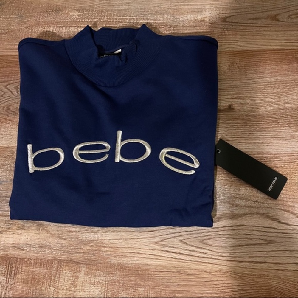 Bebe Sport Logo Blue Sweater - Picture 4 of 5